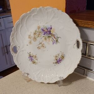 DECORATIVE PLATE FLORAL DESIGN please note plate stand not included